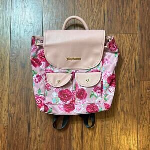 Y2K juicy couture love club mauve romantic rose floral backpack
